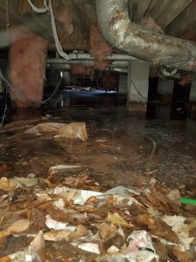 Crawl space flood assessment for Commercial Water Damage Restoration in North East