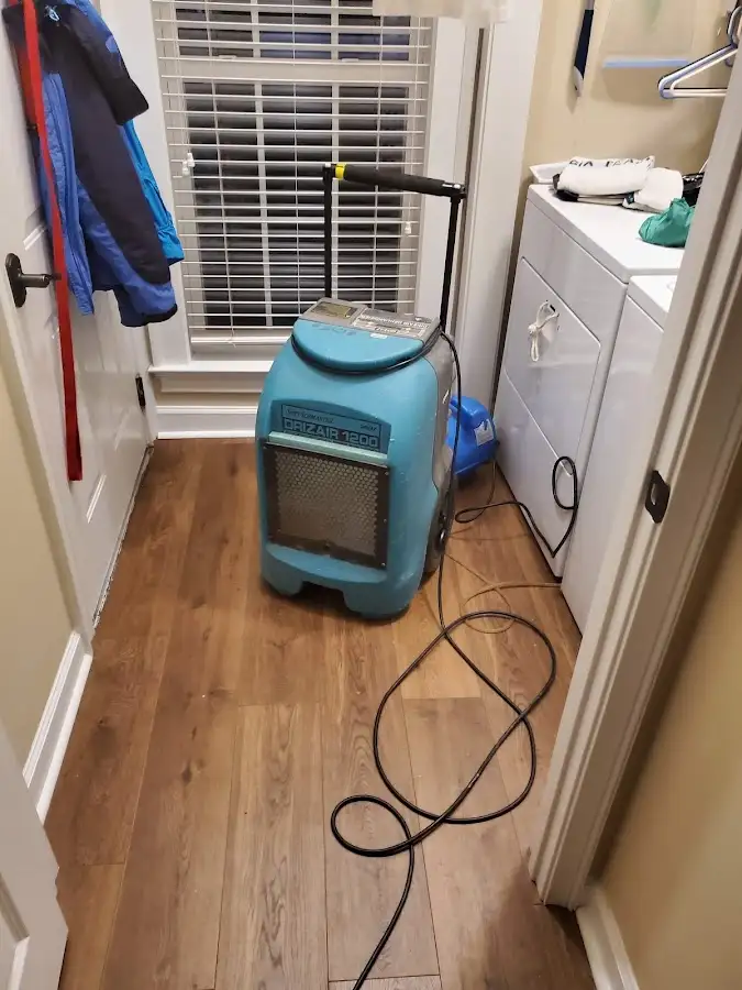 Commercial dehumidifier deployed for Flood Damage Cleanup in North East