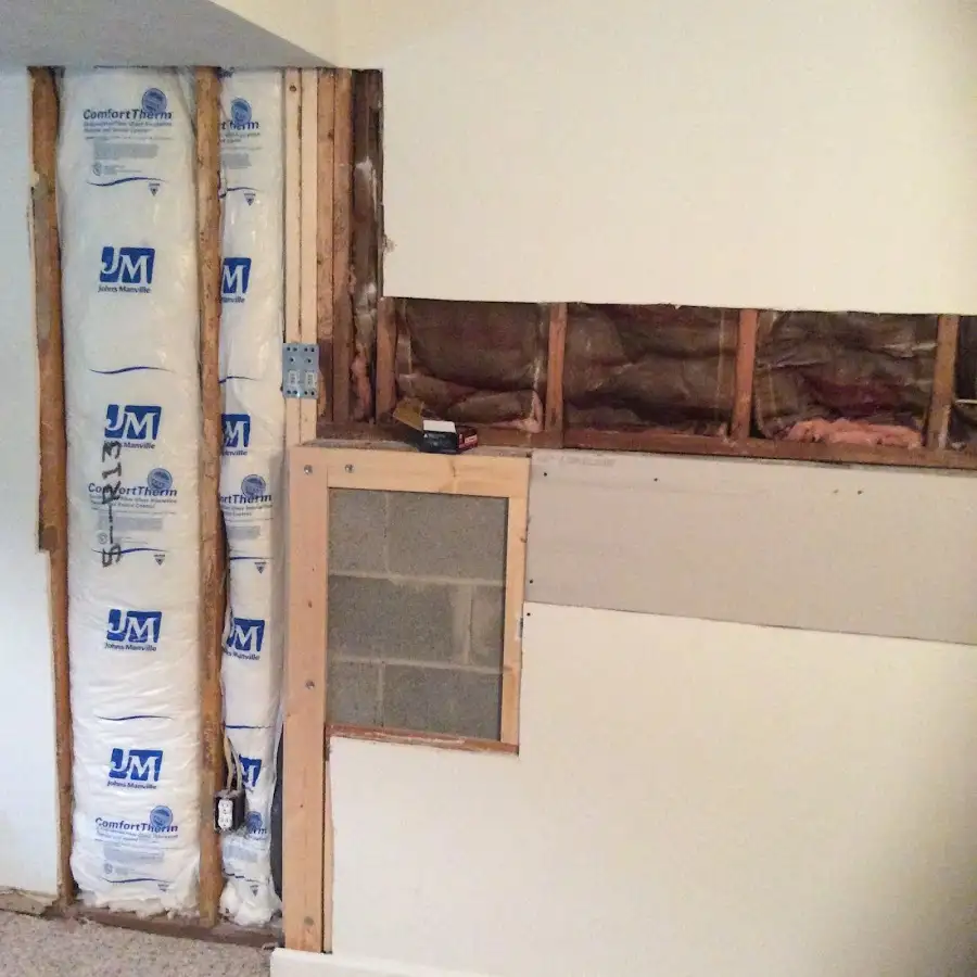 Wall insulation replacement during Contents Cleaning & Restoration in North East